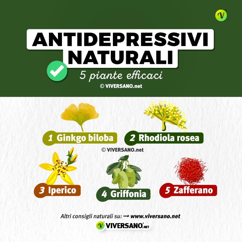 Infografica su 5 antidepressivi naturali