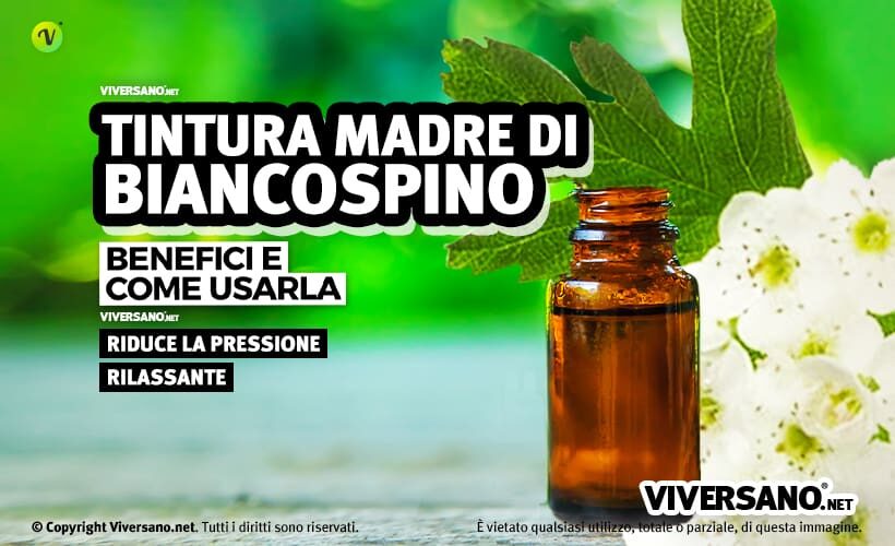 Tintura madre di biancospino in boccetta di vetro scuro