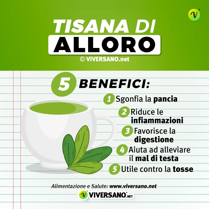 5 benefici della tisana di alloro