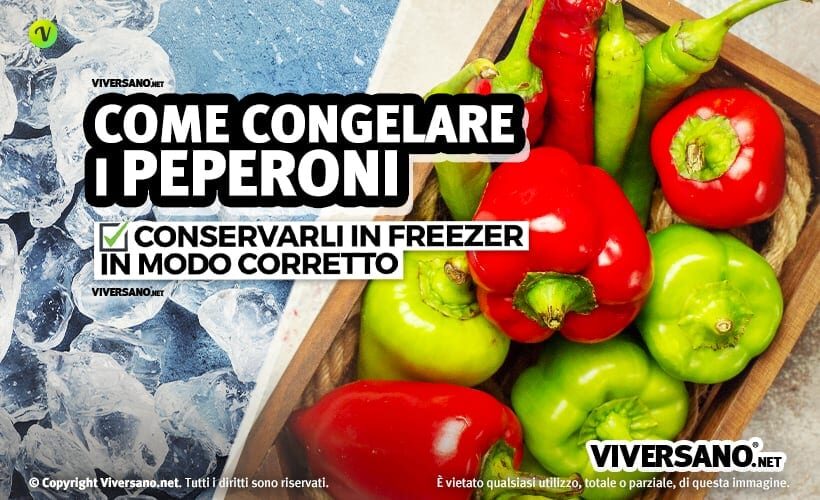 Peperoni rossi e verdi da congelare