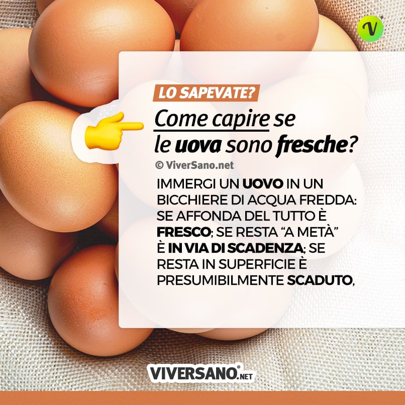 Come capire se un uovo ha superato la scadenza