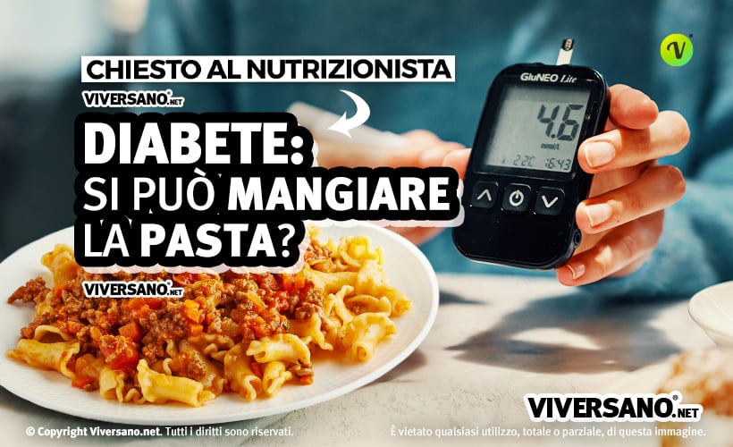 Diabetico che mangia la pasta