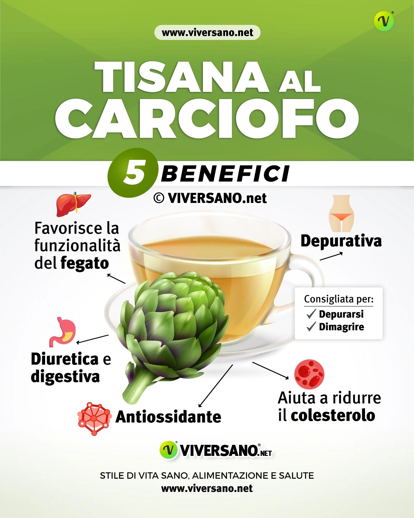 5 benefici della tisana al carciofo